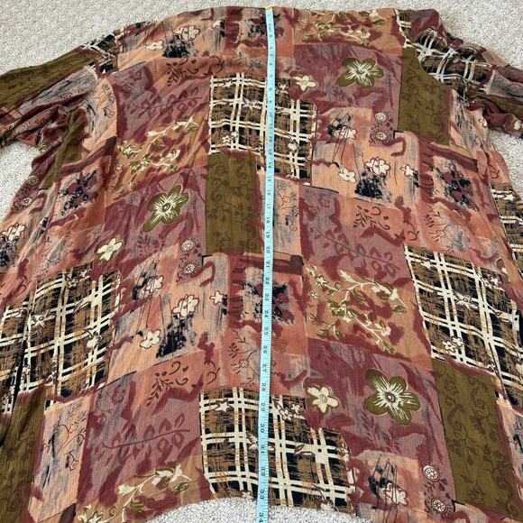 Women Plus Size 3x Kimono Robe Open Front Artsy Rayon Vintage Cardigan - Picture 7 of 9